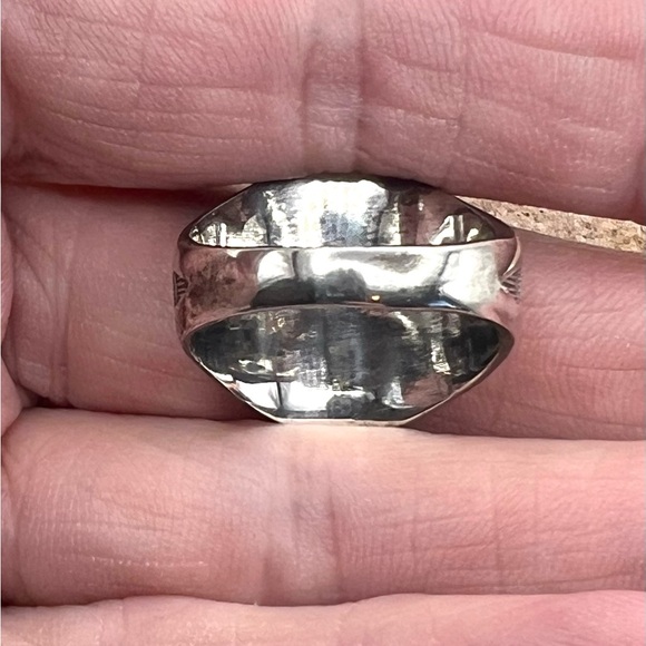 Navajo Bell Trading Style Fred Harvey Sterling Silver Thunderbird Ring 8 - Picture 6 of 7